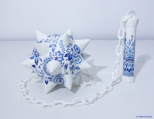 crossconnectmag:A set of custom made sculptures hand painted in the delft blue style of ceramics by 