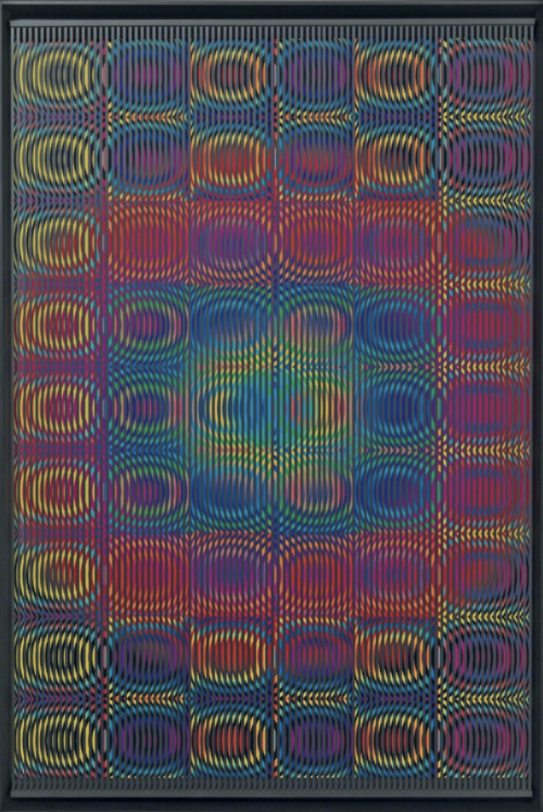 spacecamp1: Alberto Biasi, Arcabaleno (Rainbow), 2012, PVC on board