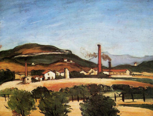 Factories Near Mont de Cengle, 1870, Paul CezanneMedium: oil,canvas