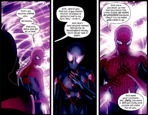 magical-awesome-kid:  loisfreakinglane:  endless evidence that peter parker is most interesting as a former teen superhero defending and dispensing advice to current teen superheroes  Peter Parker, by near all accounts, was the ORIGINAL teen superhero