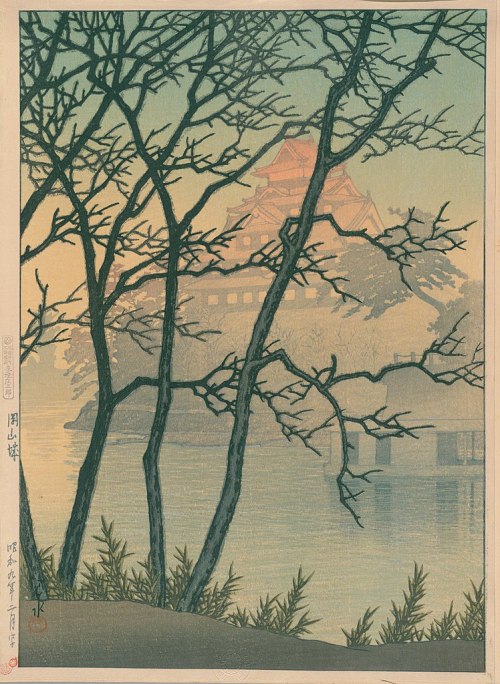 variousnews-blog:Morning at Okayama Castle, by Kawase Hasui, 1955cutt.ly/LHbRFm1