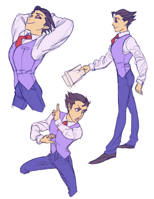 prospectkiss: pastryotism:  the waistcoat is straight fire tbh capcom should just release a dlc skin of phoenix w/o his jacket   Mmm. Yes. Yes they should. Cute art! Love the poses. 