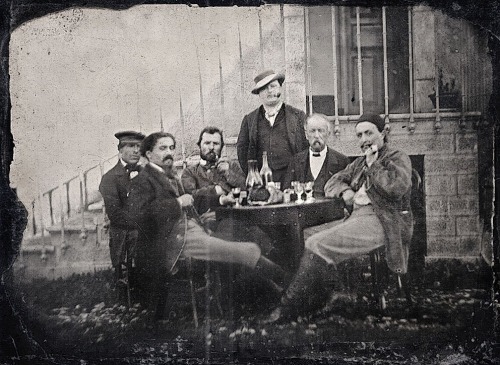 Vincent Van Gogh (3Rd Left) And Paul Gauguin (Right), At Rue Blanche 1887, Paris