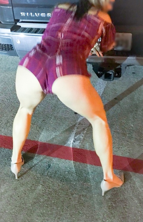 couple-living-a-fantasy:  You know you’re having fun when you find yourself dancing and flashing in the parking lot of the club. My hot wife knows how to put on a show!