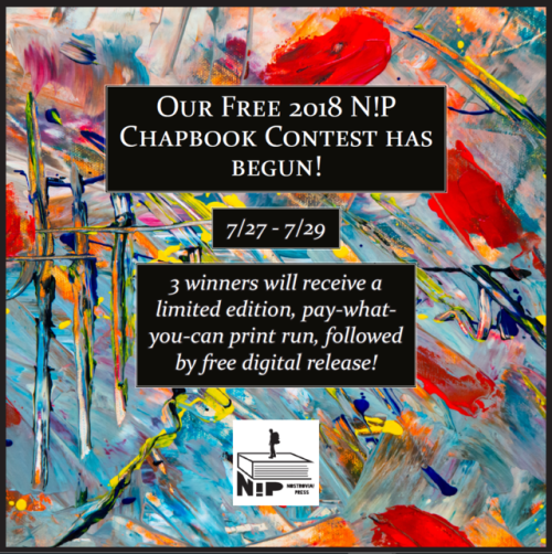 nostroviapress: OUR FREE 2018 CHAPBOOK CONTEST HAS BEGUN!! We’re accepting work for the next 3