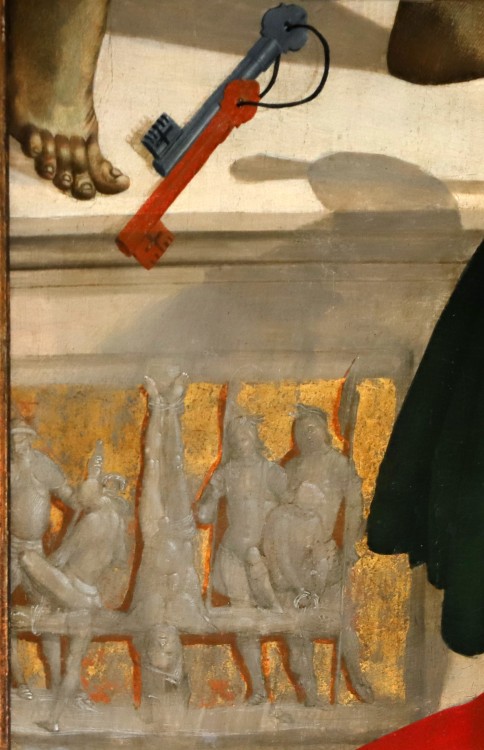  Bartolomeo della Gatta - Madonna and Child with Four Saints. Detail. 1486 