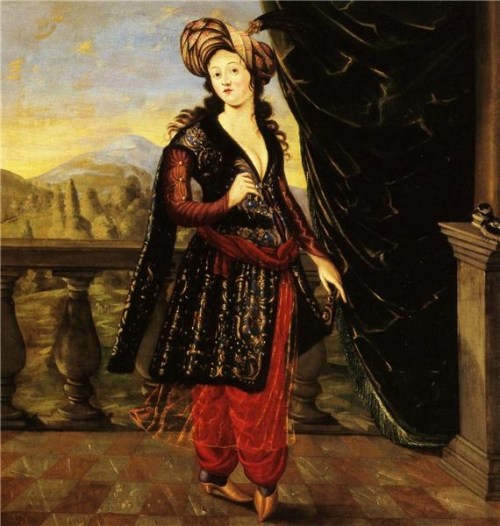 Persian fashions1. Persian woman, 19th century, from Costumes historiques de ville ou de theatre et 