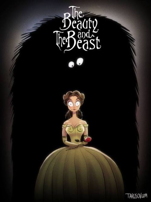 riptapparel:  The very talented Andrew Tarusov re-imagined classic Disney movies as if Tim Burton directed them. Source 