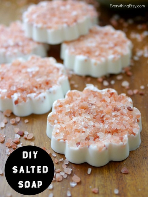 DIY 3 Ingredient Himalayan Salt SoapThis beautiful boutique soap is made from a melt and pour soap b