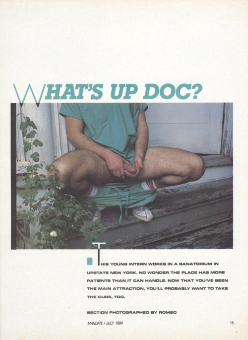 From MANDATE (July 1984) Photo story called &ldquo;What&rsquo;s Up Doc?&rdquo; photo by 