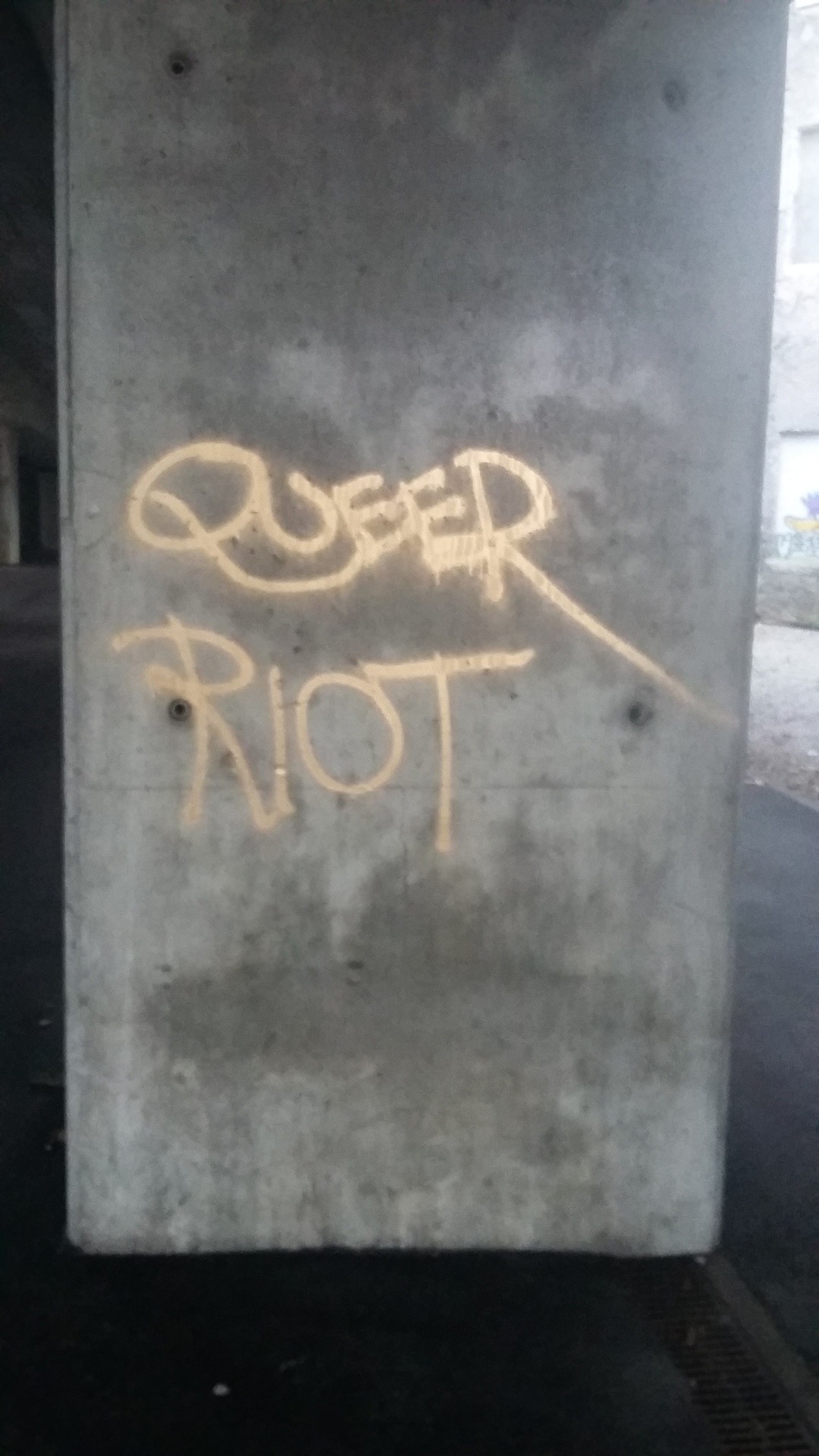 queergraffiti:  “these queers kill Nazis” “queer riot” found under a bridge
