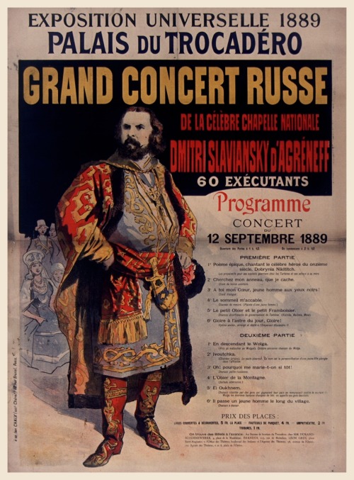 Exposition Universelle 1889.Palais du Trocadéro.Grand concert russe de la célèb