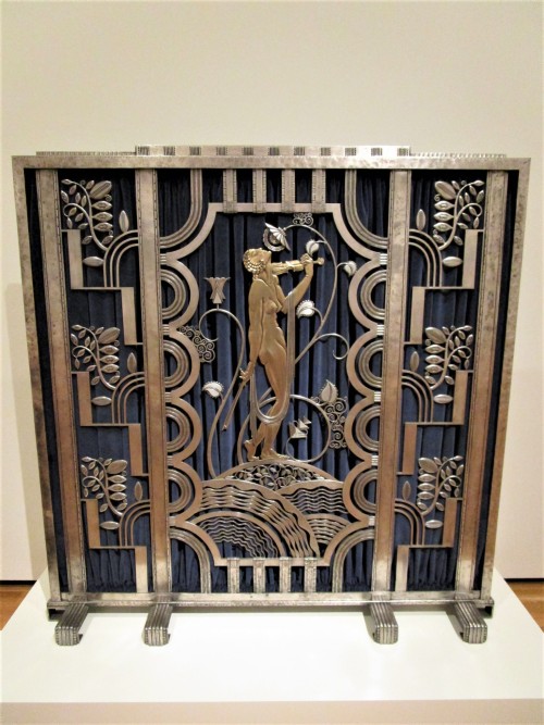 charlesreeza:Muse with Violin Screen, 1930, wrought iron, brass, silver and gold plating, designed b