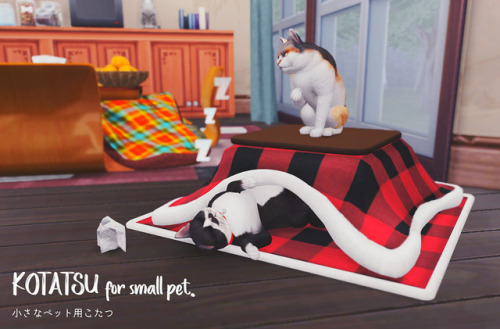 imadako: [KOTATSU for small pet] DOWNLOAD/MediaFire  bed  for small pet. new mesh.mesh by me. NEED C