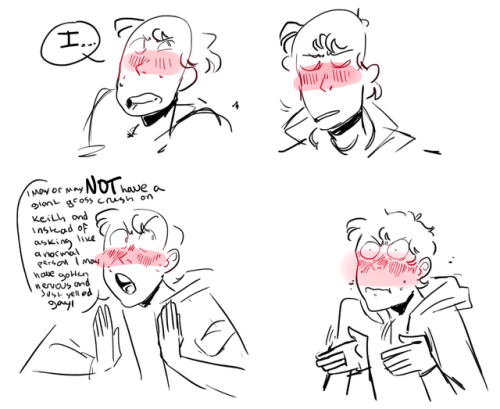 kitsunezakuro: TFW u yell gay at ur crush 1/? part 2  so this started out as lance doodles&hell