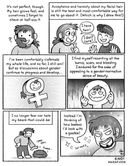 hyenafu: Here’s my totally true autobio comic about PCOS and facial hair that I did for Dirty Diamo
