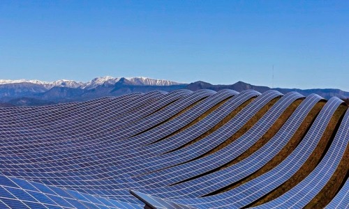 The Les Mées solar farm in the department of Alpes-de-Haute-Provence, in France