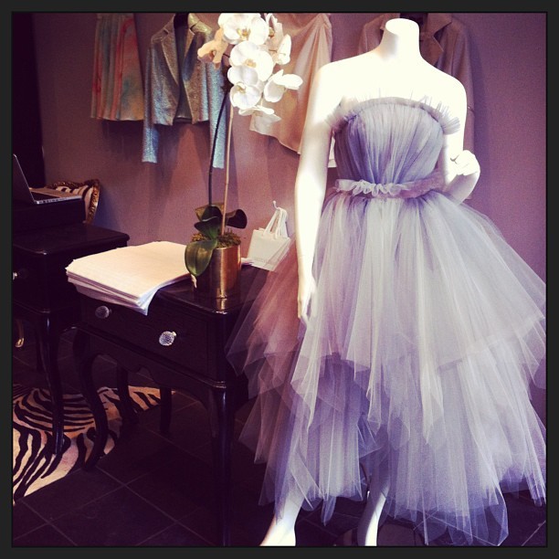 csiriano:  Ballerina party dress on display at our Christian Siriano store in New