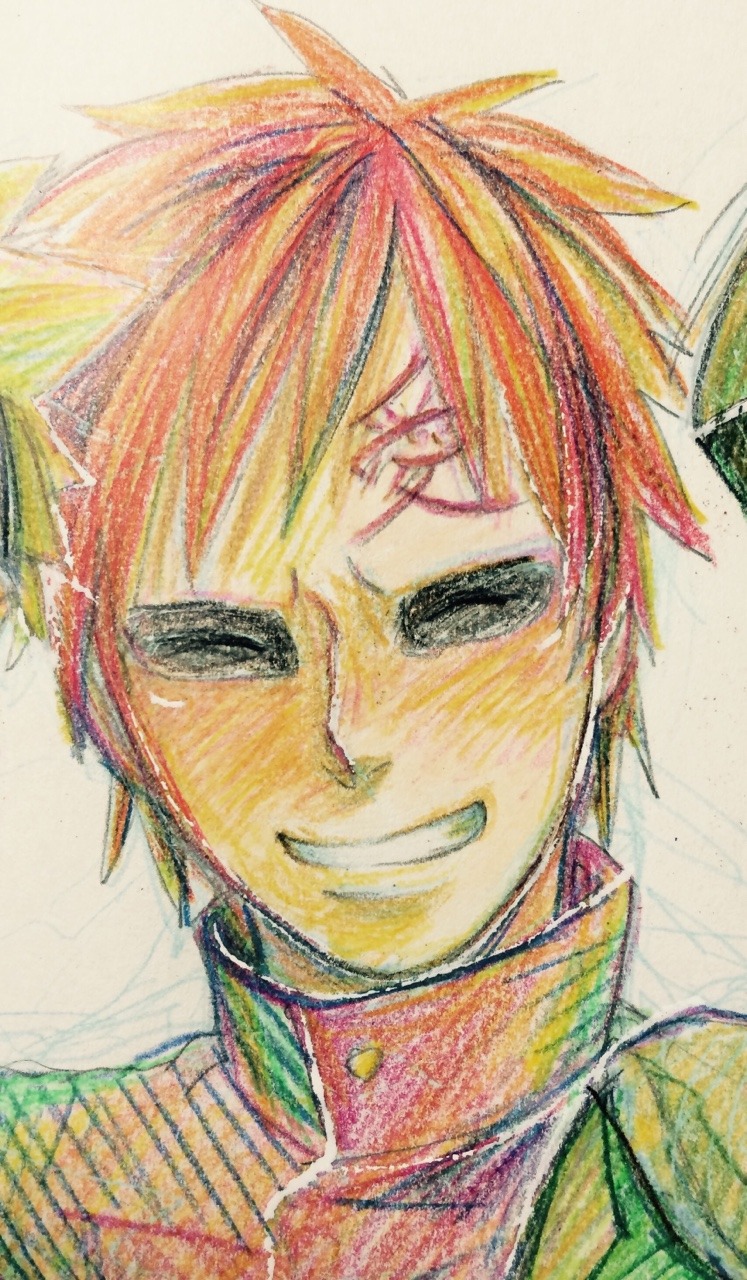 Gaalee Overload — Gaara lee naruto in color pencils