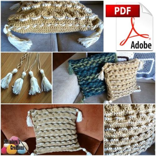 &ldquo;SC Smocked Crochet Pillow Cover PDF Pattern&quot;⁣ ⁣ Find all my PDF crochet patterns