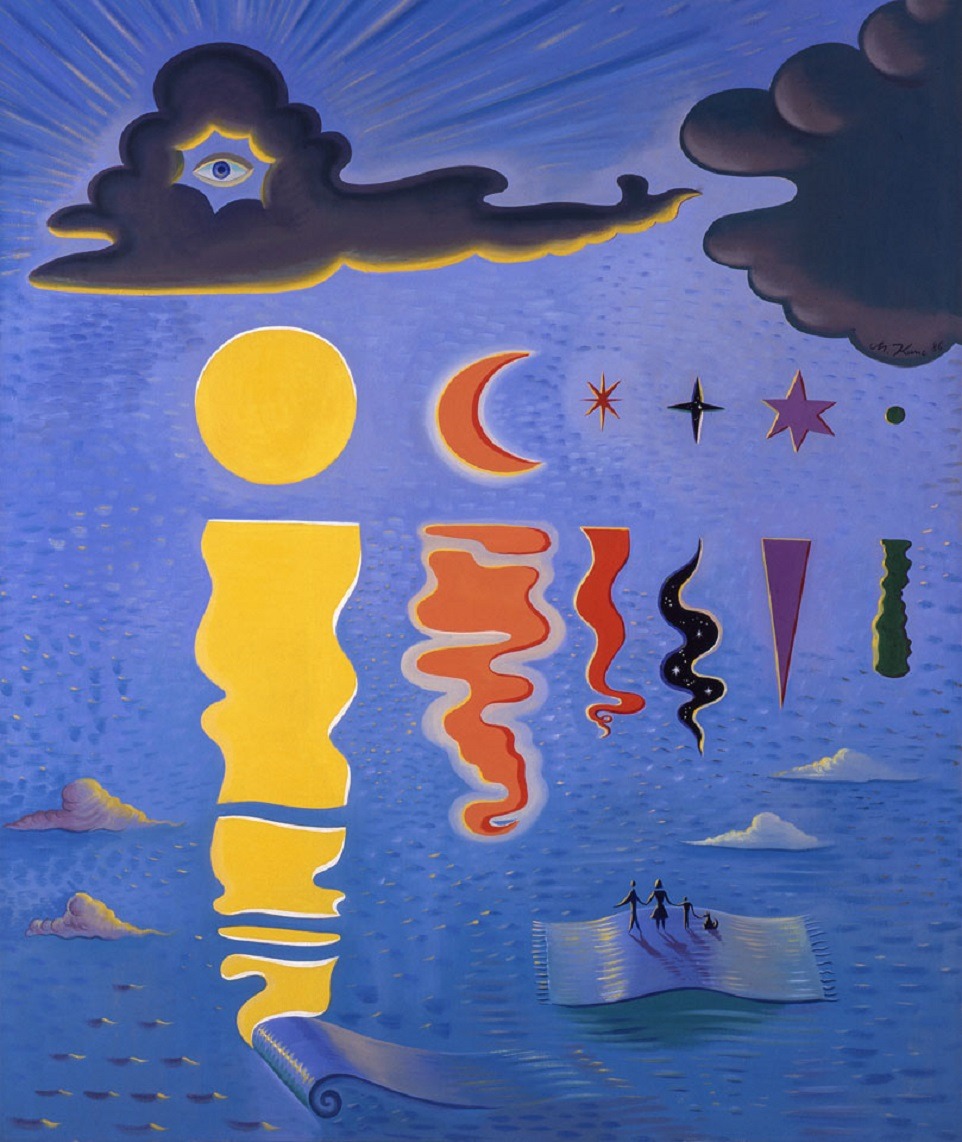 Milan Kunc - Planets with Reflections (oil on canvas, 1986)