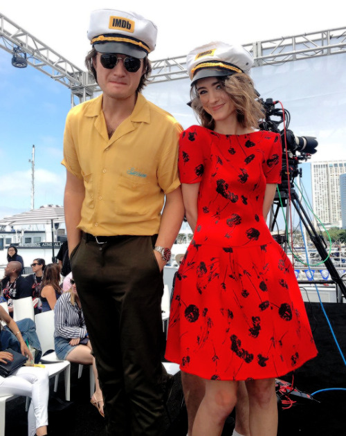 Joe Keery  and Natalia Dyer on the #IMDboat at San Diego Comic-Con 2017 at The IMDb Yacht on July 22