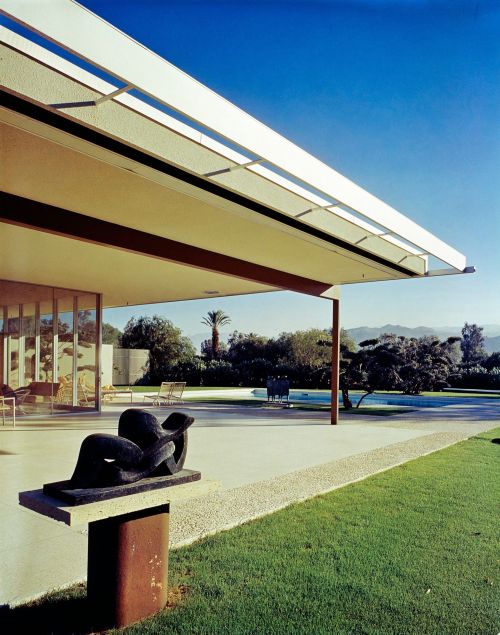 germanpostwarmodern:Maslon House (1962) in Rancho Mirage, CA, USA, by Richard Neutra. Demolished in 