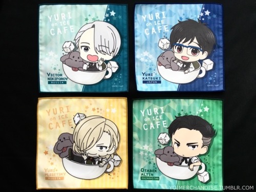 yoimerchandise:  YOI x Avex Pictures Yuri on ICE Cafe (2017) Merchandise Original Release Date:May 2017 Featured Characters (9 total):Viktor, Yuuri,   Makkachin,   Yuri, Otabek, Christophe, JJ, Phichit, Seung Gil Highlights:Members of the YOI cast host