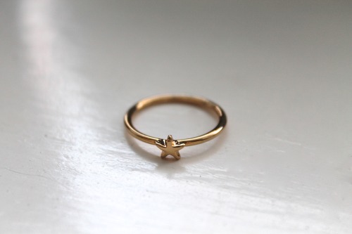 Tiny Gold Star Stacking Ring // Gold Evil Eye Stacking Ring