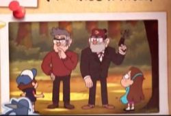 kendoola:  this was my favorite little scene in the end credits because that’s literally stan doing to ford what mabel has done with dipper every time she uses the grappling hook and i love that they share so many twin parallels 