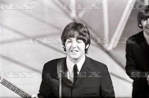 thebeatlesphotovault:Paul McCartney 1965 at Abbey Road and filming a performance for the Music of Le