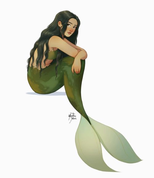 Mermay day 12 I had a lot of fun with this one. Hair like this is so fun to draw. • I will prob