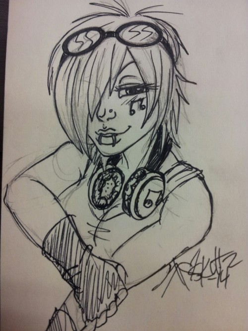 Sex Vinyl Scratch sketch at work. Trying to get pictures