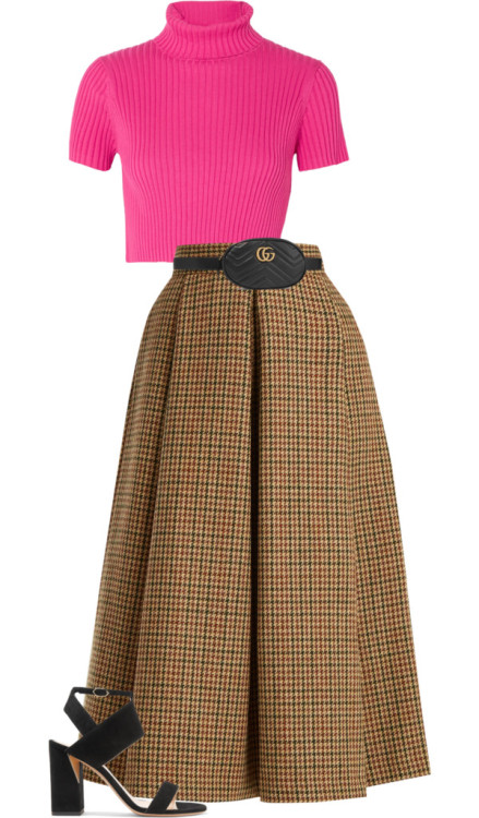 wool skirt by emerences featuring a gucci bag