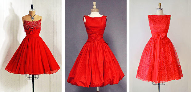 redrule:  vintagegal:  1950s Prom and Party Dresses: Red   Jack pot!