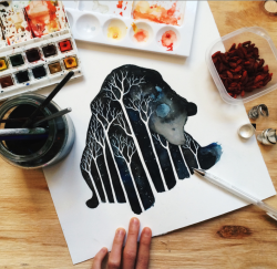 dogslug:  furrylittlepeach:  Adding final details to this handsome fella.. (Instagram)  IT’S A BEAR omg it took me a second but when i saw it was a bear it blew my mind THIS IS GORGEOUS 