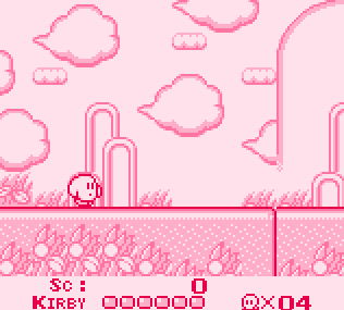 princessbunniecakes:Kirby’s Dream Land, 1992, but in pink!