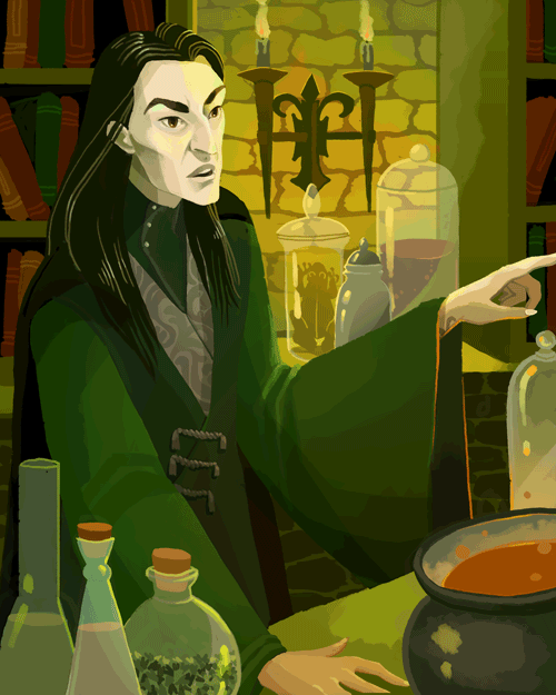 audreylynnillustrationhp:Harry Potter and the Sorcerer’s Stone Chapter 8 The Potions Master “Snape f
