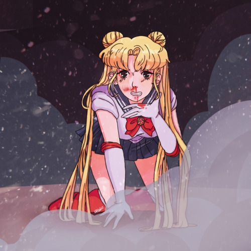 catoad:drawtober day 4: sailor moon + nosebleed