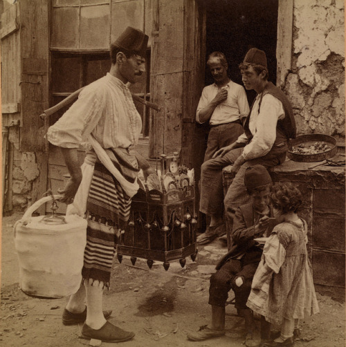 Ice cream merchant, Constantinople, B. Kilburn 1898.