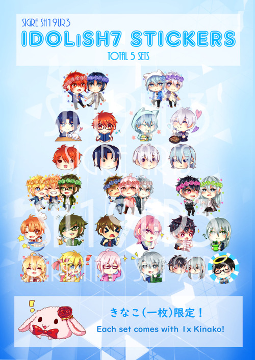 Long time no upload! I’ve been busy with school hahaha;; Idolish7 Stickers and keychains that I’ll b