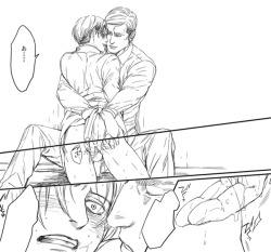 bloody-ukes:  Erwin x Levi by || hitomi 