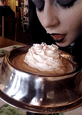 humillador:chelseachristian:#goodkittyKitty Bowl Milkshake from Wiked Grounds kinky cafe in San Fran