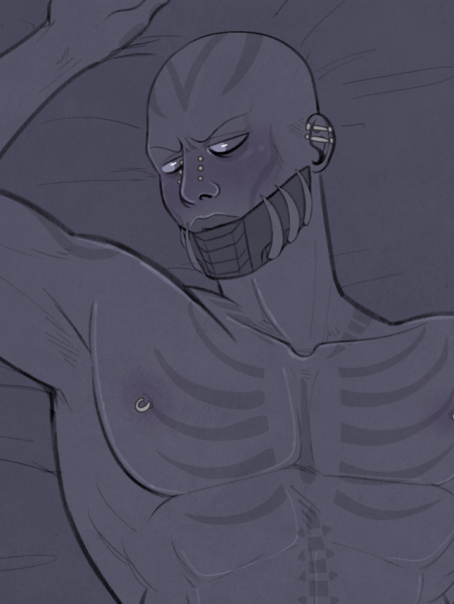 Some cropped doodles of Lord Qajmar, my Rattataki cyborg Sith lord, you can find the full versions o