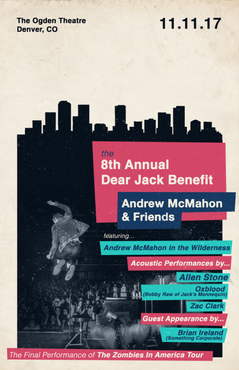 I’m excited to announce the 8th Annual Dear Jack Benefit will take place in Denver Colorado at