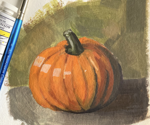 A quick study of a tiny pumpkin I bought