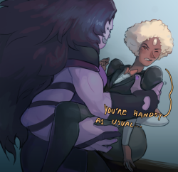 Sugilite x Sardonyx comic, because yes.ahaha yea, this crack was too fun to pass up