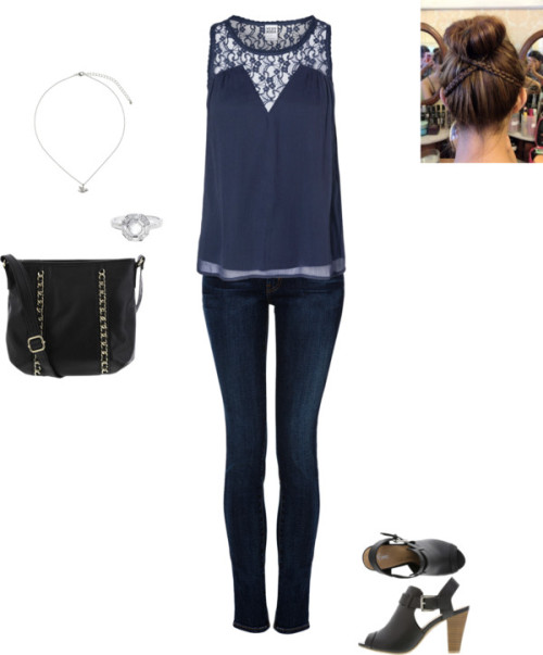 Untitled #606 by ruby-king-1 featuring crossbody handbagsVero Moda top, $41 / Koral black skinny jea