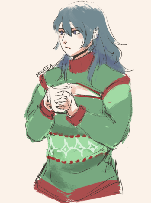 mivatea: daily doodle no. 29!! not pictured: jeralt also in an ugly christmas sweater