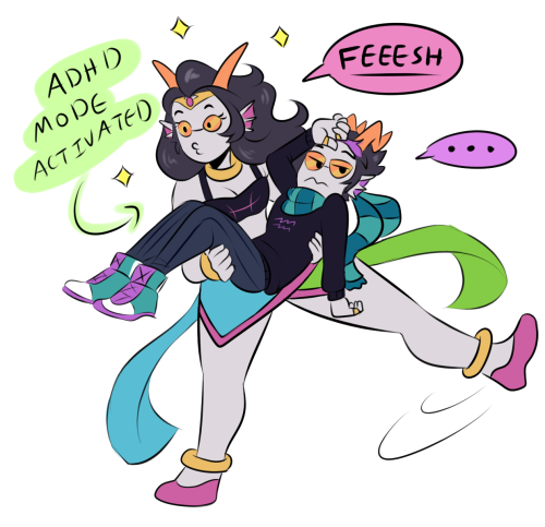 sillyseadwellersketches:one thing stays consistent in all of my headcanons of these two; Feferi is b